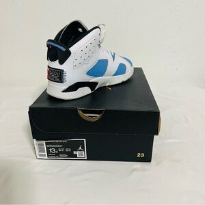 Jordan Air 6 Retro University Blue PS Youth Sz 13c Sz 6 Jordan 23 Shirt EUC